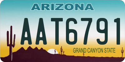 AZ license plate AAT6791