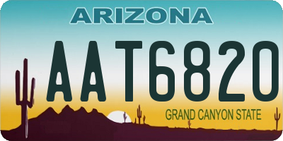 AZ license plate AAT6820