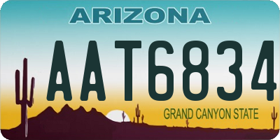 AZ license plate AAT6834
