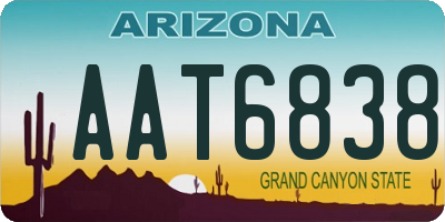 AZ license plate AAT6838