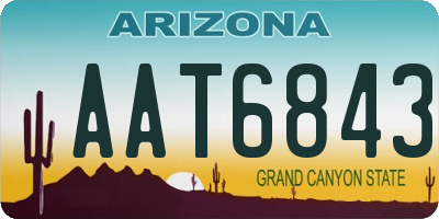 AZ license plate AAT6843