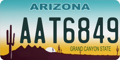 AZ license plate AAT6849