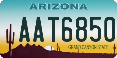 AZ license plate AAT6850
