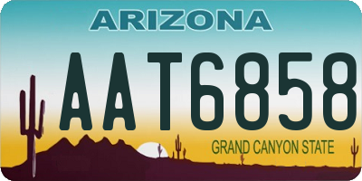 AZ license plate AAT6858