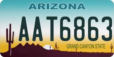 AZ license plate AAT6863