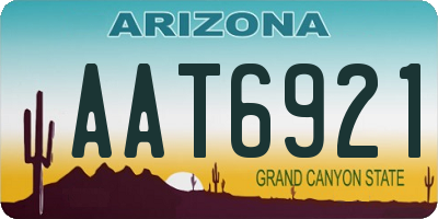 AZ license plate AAT6921