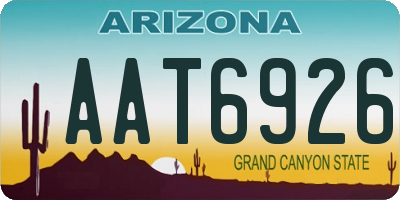 AZ license plate AAT6926