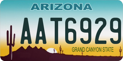 AZ license plate AAT6929