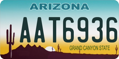 AZ license plate AAT6936