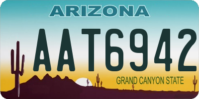AZ license plate AAT6942