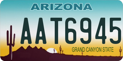 AZ license plate AAT6945