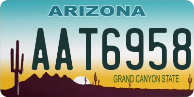 AZ license plate AAT6958