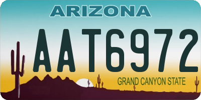 AZ license plate AAT6972