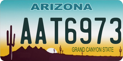 AZ license plate AAT6973