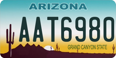 AZ license plate AAT6980