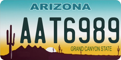 AZ license plate AAT6989
