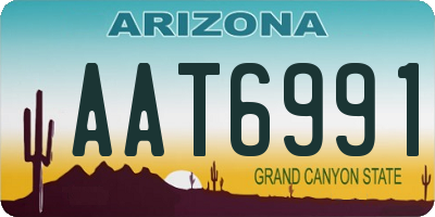 AZ license plate AAT6991