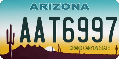 AZ license plate AAT6997