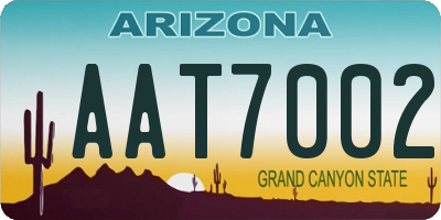 AZ license plate AAT7002