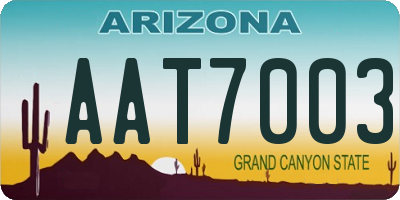 AZ license plate AAT7003