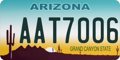 AZ license plate AAT7006