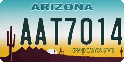 AZ license plate AAT7014