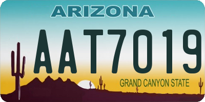 AZ license plate AAT7019