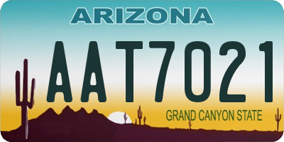 AZ license plate AAT7021