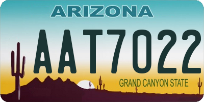 AZ license plate AAT7022
