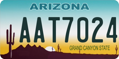 AZ license plate AAT7024