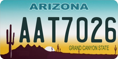 AZ license plate AAT7026