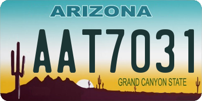 AZ license plate AAT7031