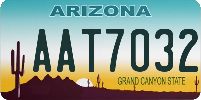 AZ license plate AAT7032