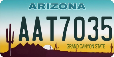 AZ license plate AAT7035