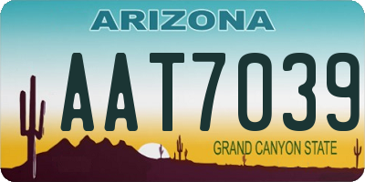 AZ license plate AAT7039