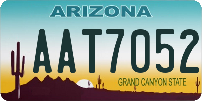 AZ license plate AAT7052