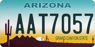 AZ license plate AAT7057