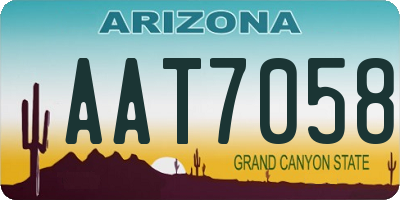 AZ license plate AAT7058