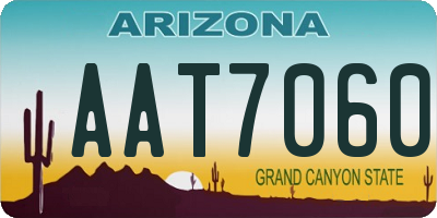 AZ license plate AAT7060