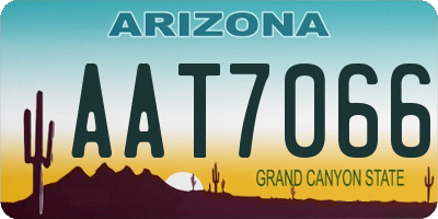 AZ license plate AAT7066