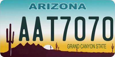 AZ license plate AAT7070