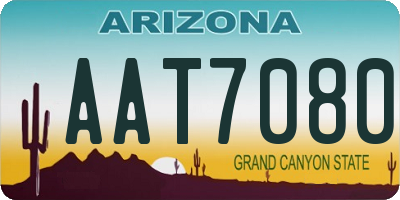 AZ license plate AAT7080