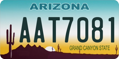 AZ license plate AAT7081
