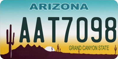 AZ license plate AAT7098