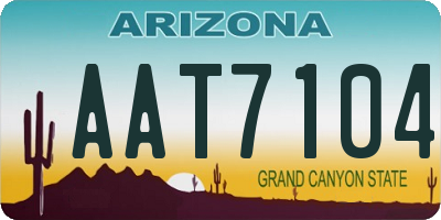 AZ license plate AAT7104