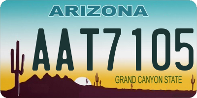 AZ license plate AAT7105