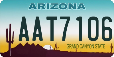 AZ license plate AAT7106