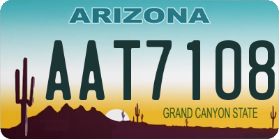 AZ license plate AAT7108
