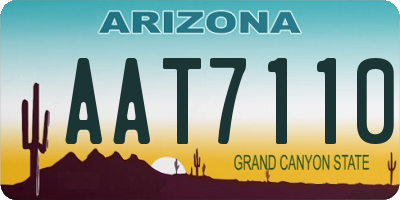 AZ license plate AAT7110