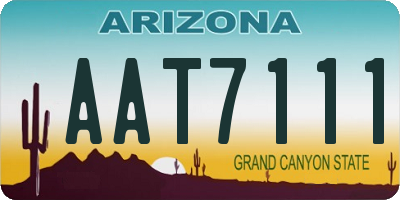AZ license plate AAT7111